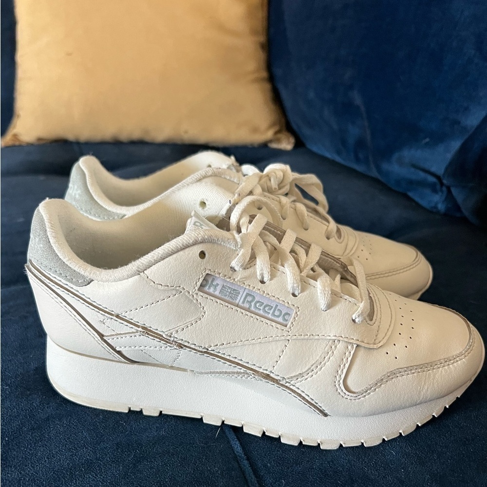 Reebok Classic Leather "Chalk/Chalk/Sea Grey" Women's Shoe **New**